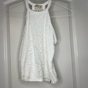 Flowered shirt with a see through back